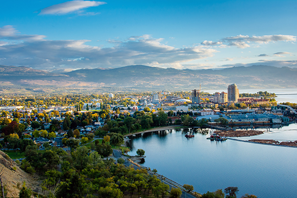 Aerial photo of the City of Kelowna.