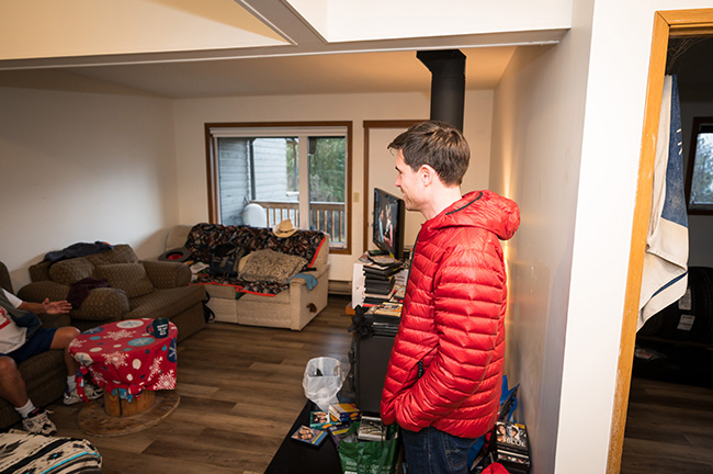 Federal MP Patrick Weiler takes a tour though some CMHC supported house renovations in Mt. Currie. 