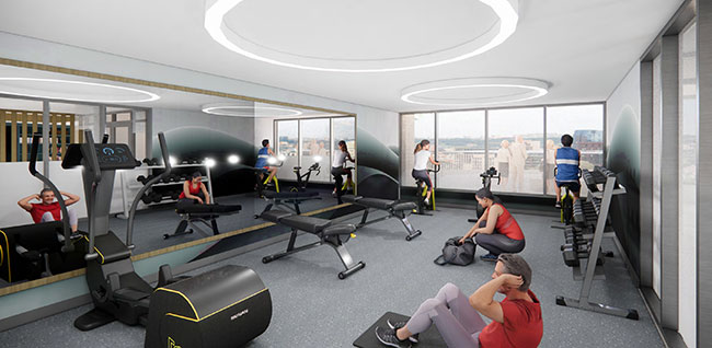 Residents of Gilbertson Block will have access to a gym.