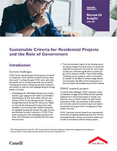 Download — Sustainable Criteria for Residential Projects and the Role of Government (PDF)