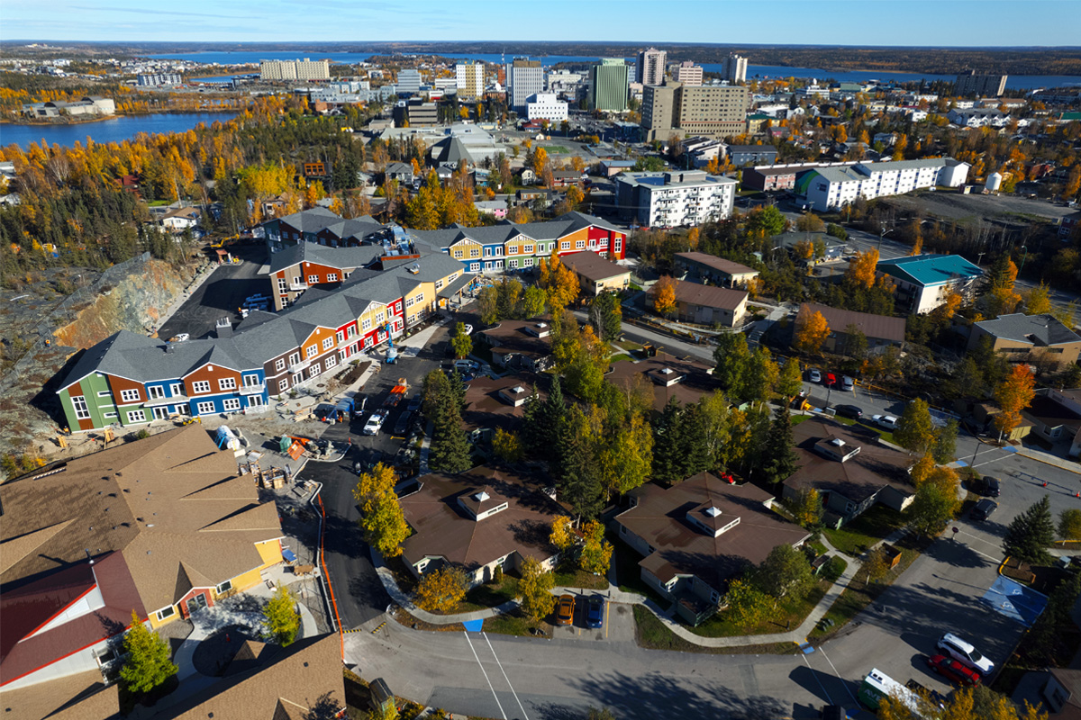 The Aven Pavilion (top left) opened in late 2024. The campus offers a variety of facilities including Aven Ridge (centre right) Aven Court (centre) and Aven Cottages (bottom left). Photo: AVENS Seniors. 